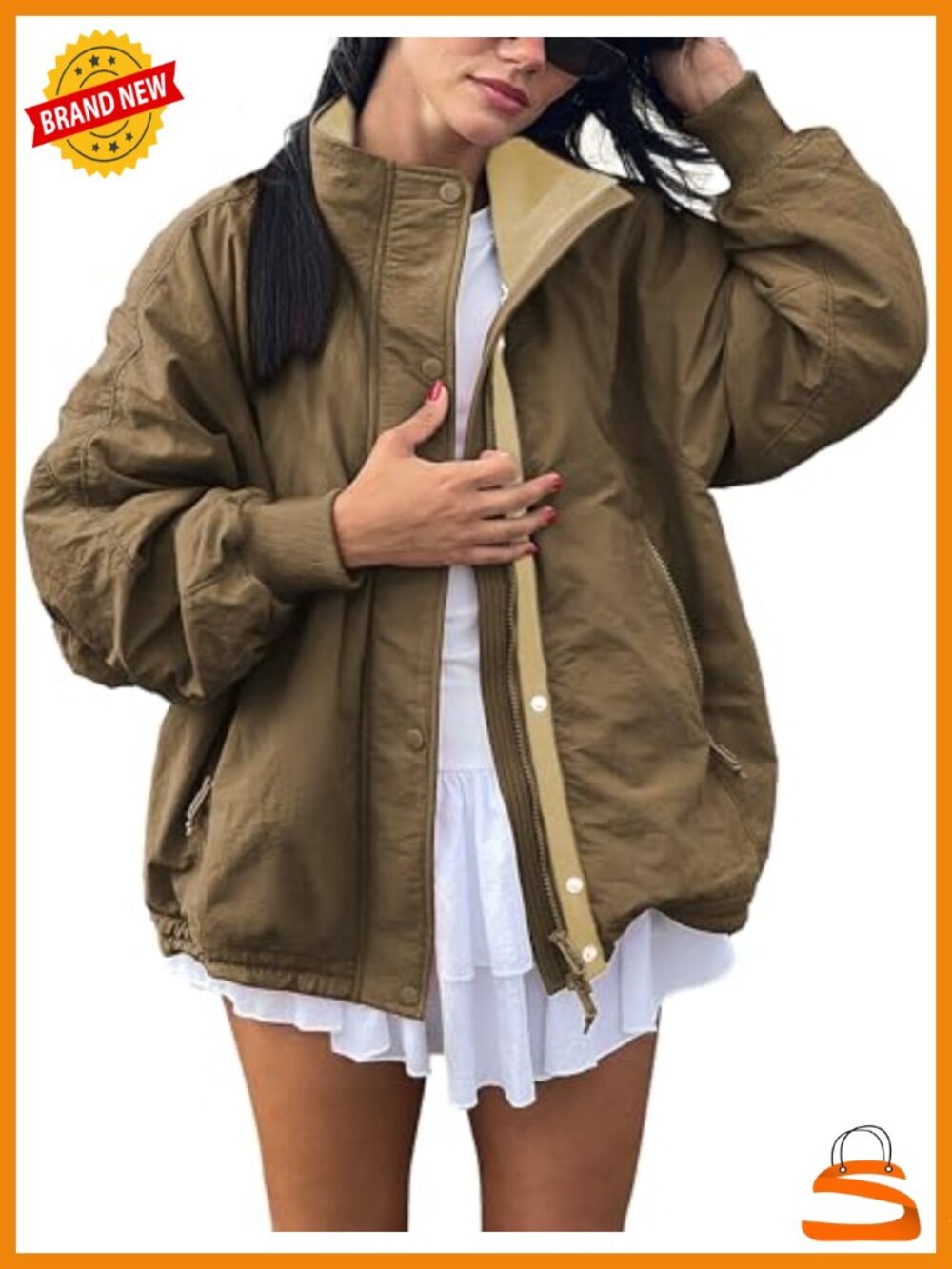 Women's Windproof Fleece Lined Lightweight Outdoor Zip Jacket